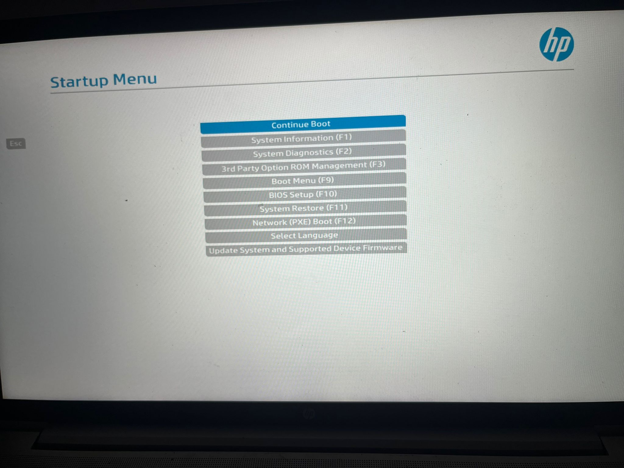 UEFI screen